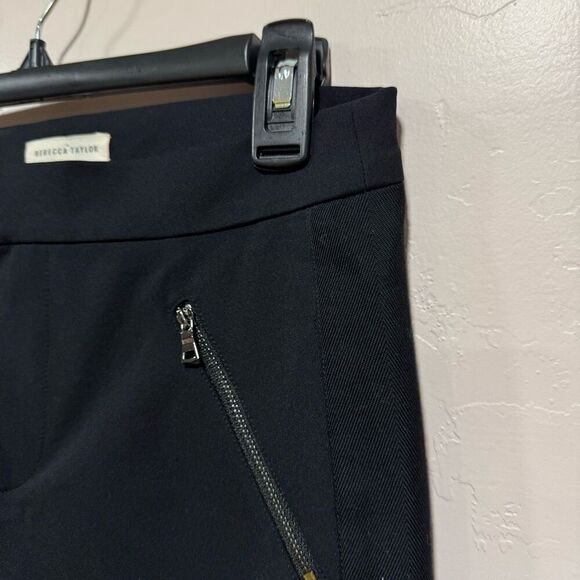 Rebecca Taylor Ava Tech Pants Women's Size 4 Black Slim Fit Classy EUC - Picture 3 of 8